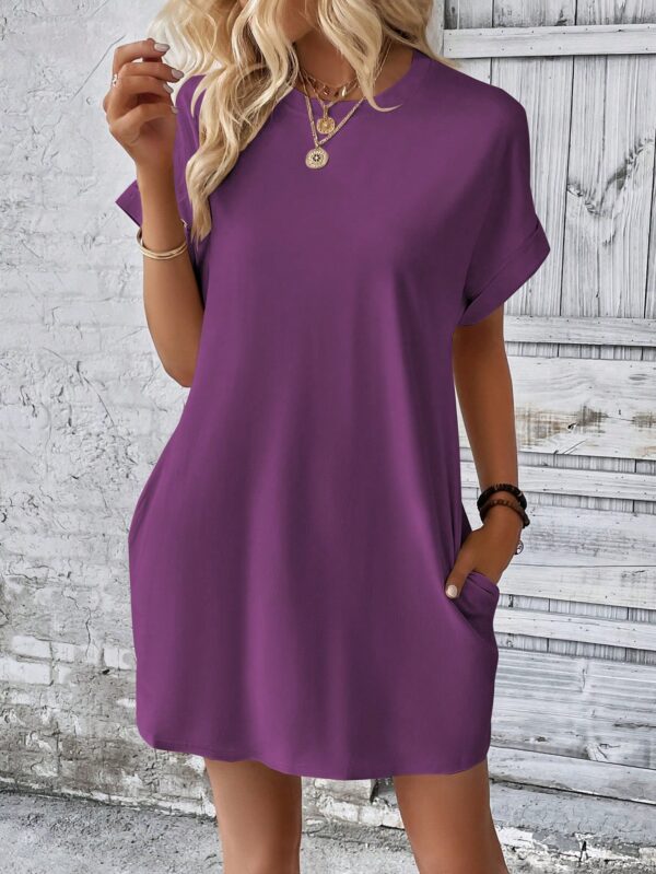 Vestido Casual Manga Murciélago con Bolsillo Oculto - Image 87