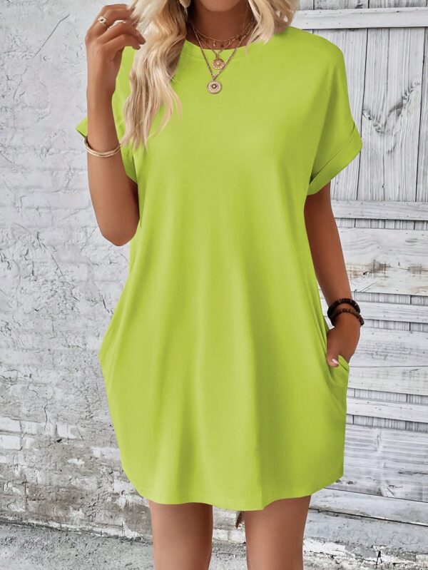 Vestido Casual Manga Murciélago con Bolsillo Oculto - Image 153