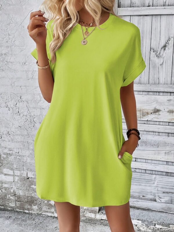 Vestido Casual Manga Murciélago con Bolsillo Oculto - Image 155