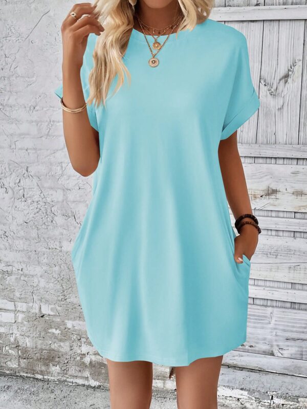 Vestido Casual Manga Murciélago con Bolsillo Oculto - Image 139