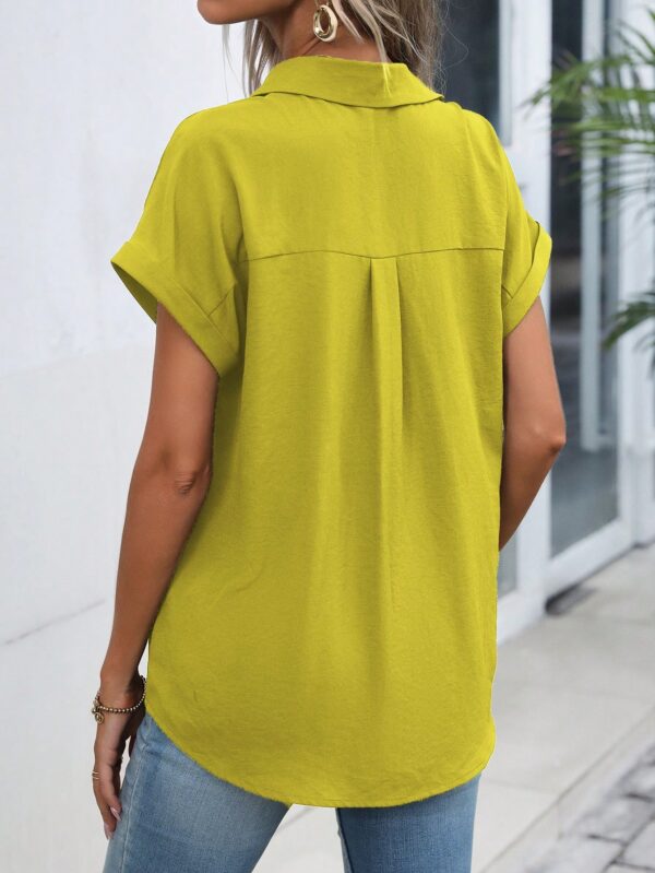 Camisa Casual de Manga Murciélago con Botones Frontales - Image 170