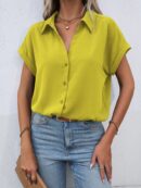Camisa Casual de Manga Murciélago con Botones Frontales