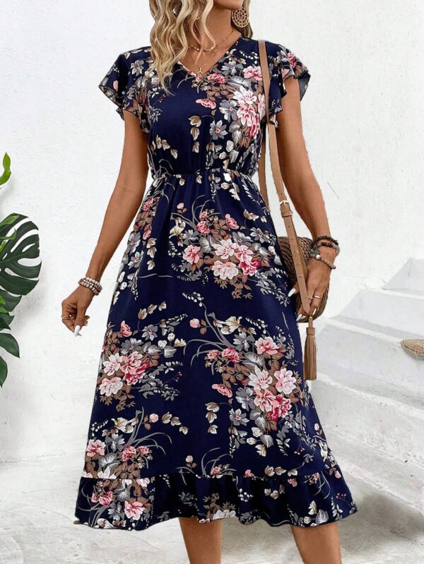Vestido Maxi con Estampado Floral y Detalles de Volantes - Image 5