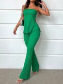 Conjunto Bandeau y Falda Maxi con Abertura Lateral