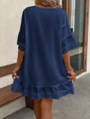 Vestido de Verano Casual con Encaje y Cuello en V