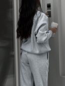 Conjunto de Sudadera y Pantalón con Cierre y Hombros Caídos