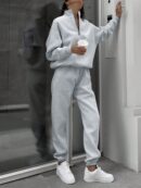 Conjunto de Sudadera y Pantalón con Cierre y Hombros Caídos