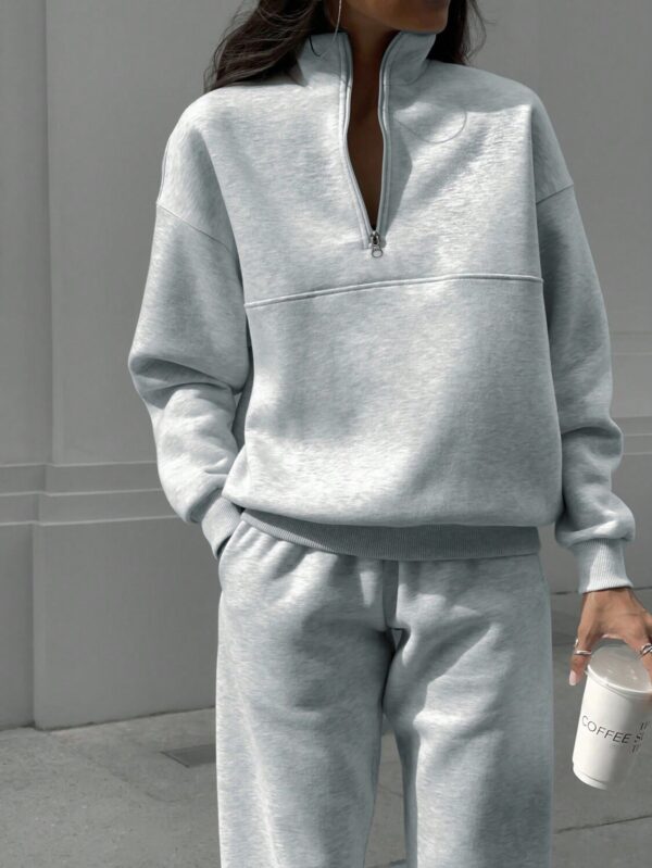 Conjunto de Sudadera y Pantalón con Cierre y Hombros Caídos - Image 6