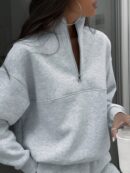 Conjunto de Sudadera y Pantalón con Cierre y Hombros Caídos