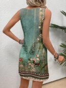 Vestido Bodycon sin Mangas con Estampado de Moda