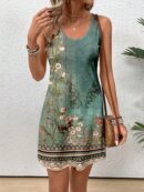 Vestido Bodycon sin Mangas con Estampado de Moda