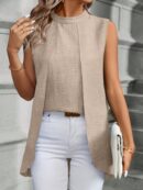 Blusa de Verano Texturizada y Asimétrica sin Mangas
