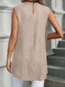 Blusa de Verano Texturizada y Asimétrica sin Mangas