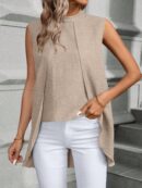 Blusa de Verano Texturizada y Asimétrica sin Mangas