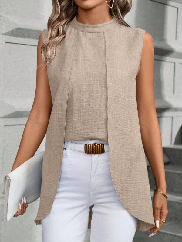Blusa de Verano Texturizada y Asimétrica sin Mangas - Image 10