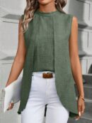 Blusa de Verano Texturizada y Asimétrica sin Mangas