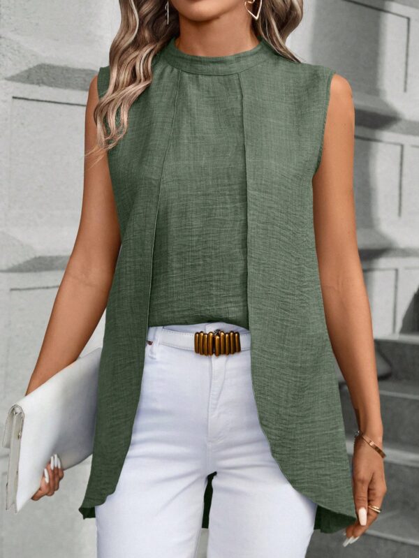 Blusa de Verano Texturizada y Asimétrica sin Mangas - Image 32