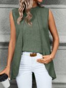 Blusa de Verano Texturizada y Asimétrica sin Mangas