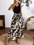 Vestido Estampado de Verano con Cinturón y Detalle de Volantes