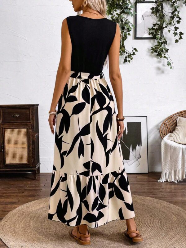 Vestido Estampado de Verano con Cinturón y Detalle de Volantes - Image 7