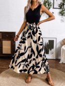 Vestido Estampado de Verano con Cinturón y Detalle de Volantes