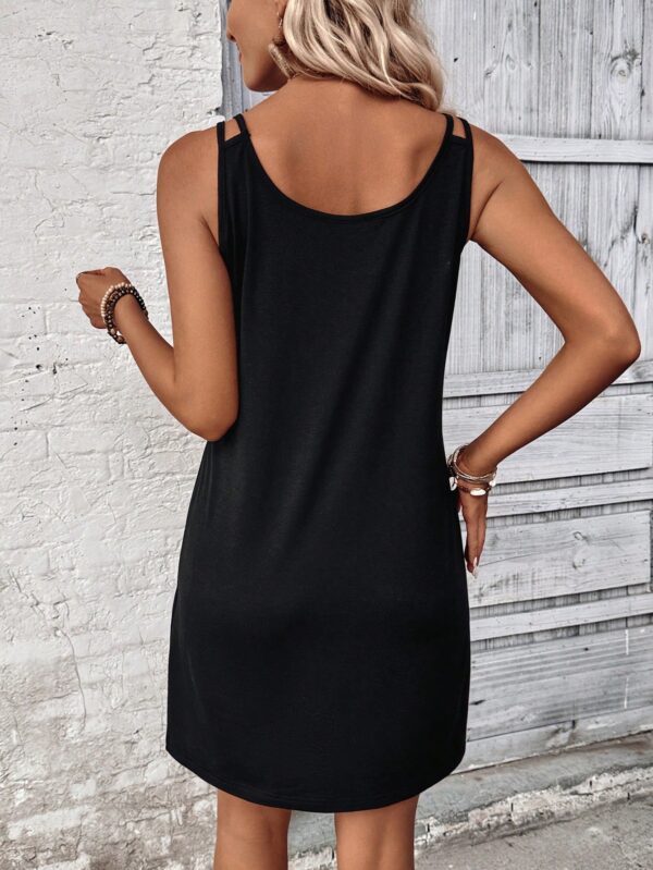 Vestido Casual Sin Mangas y Cuello Scoop en Color Sólido - Image 2