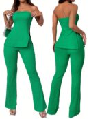 Conjunto Bandeau y Falda Maxi con Abertura Lateral