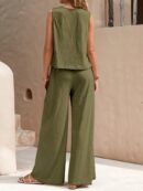 Conjunto Casual Top de Tirantes y Pantalón de Pierna Ancha