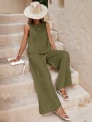 Conjunto Casual Top de Tirantes y Pantalón de Pierna Ancha