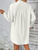 Camisa Larga Casual de Manga Larga y Hombros Caídos