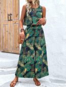 Set Veraniego Boho para Mujer: Top sin Mangas y Pantalón Ancho