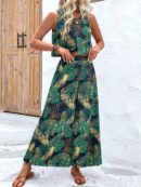 Set Veraniego Boho para Mujer: Top sin Mangas y Pantalón Ancho