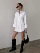 Camisa Relajada Manga Larga para Negocios y Casual