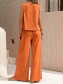 Conjunto Casual Top de Tirantes y Pantalón de Pierna Ancha