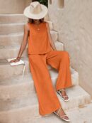 Conjunto Casual Top de Tirantes y Pantalón de Pierna Ancha