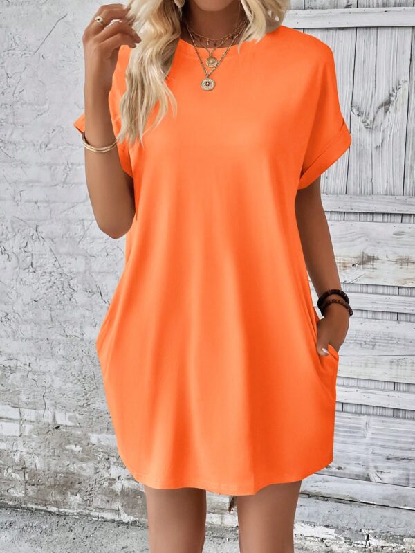 Vestido Casual Manga Murciélago con Bolsillo Oculto - Image 80