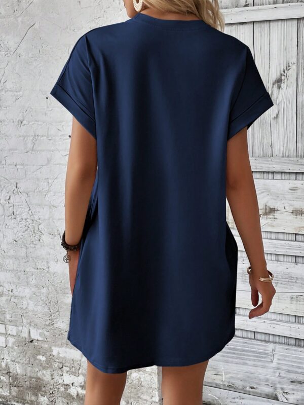 Vestido Casual Manga Murciélago con Bolsillo Oculto - Image 158