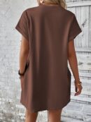 Vestido Casual Manga Murciélago con Bolsillo Oculto
