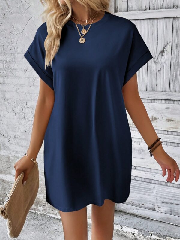 Vestido Casual Manga Murciélago con Bolsillo Oculto - Image 160