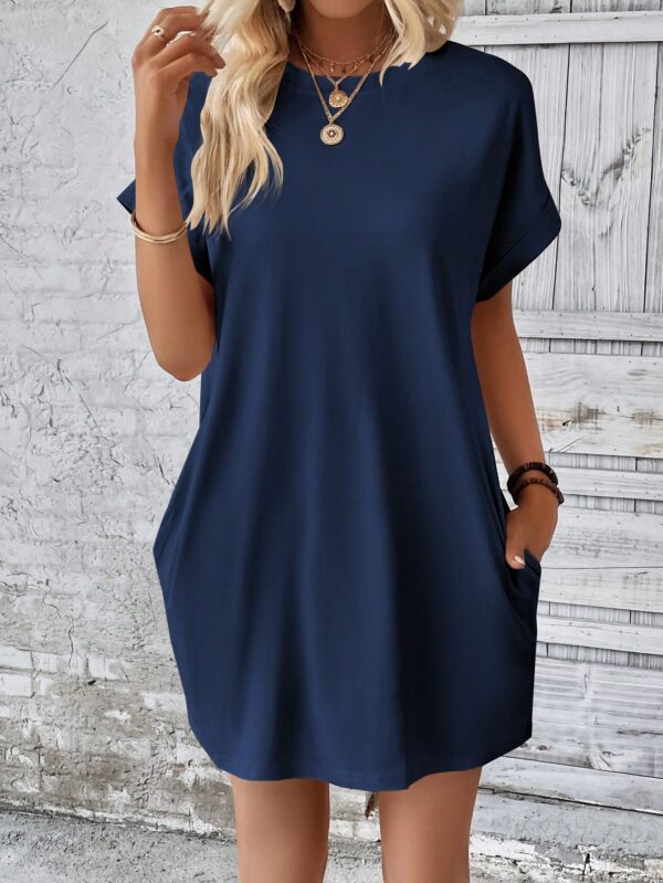Vestido Casual Manga Murciélago con Bolsillo Oculto - Image 161