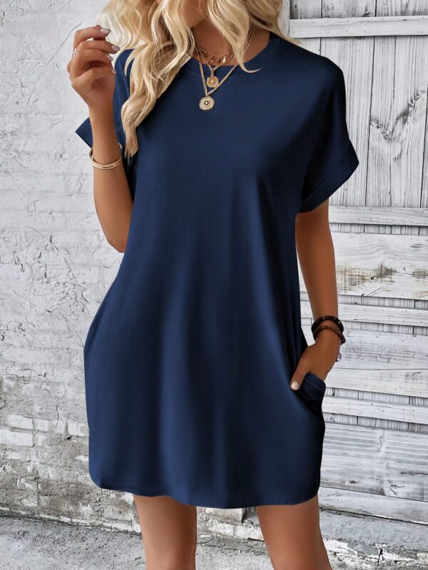Vestido Casual Manga Murciélago con Bolsillo Oculto - Image 162