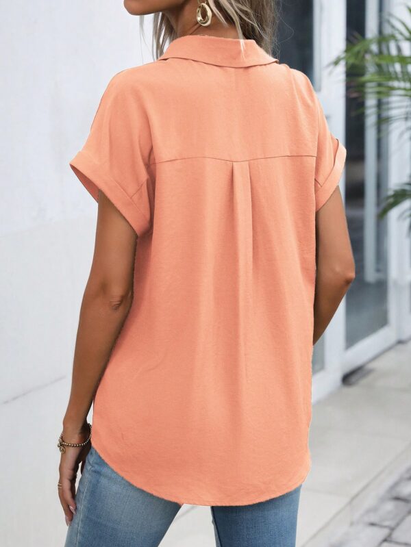 Camisa Casual de Manga Murciélago con Botones Frontales - Image 86