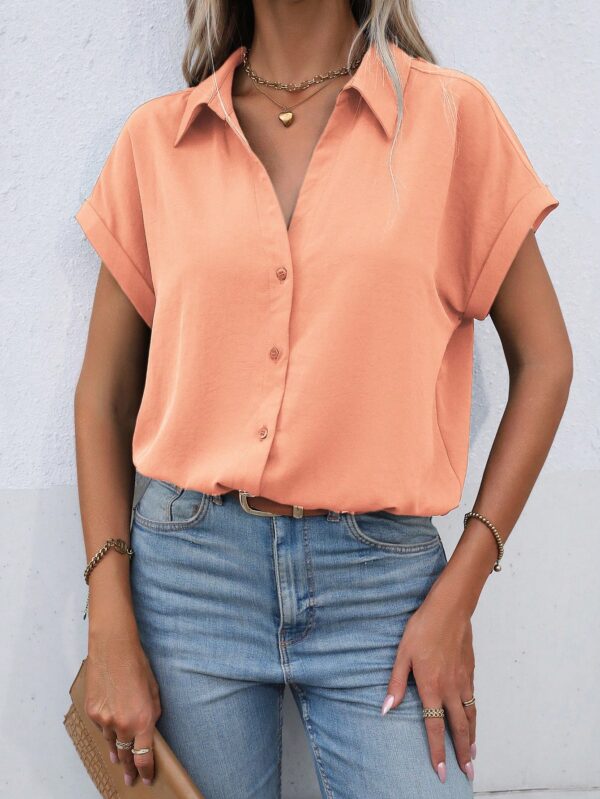 Camisa Casual de Manga Murciélago con Botones Frontales - Image 87