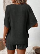 Conjunto de Verano Casual con Top Manga Murciélago y Shorts