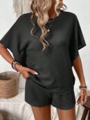 Conjunto de Verano Casual con Top Manga Murciélago y Shorts