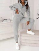 Conjunto Deportivo Unicolor Oversize con Sudadera y Pantalón