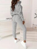 Conjunto Deportivo Unicolor Oversize con Sudadera y Pantalón
