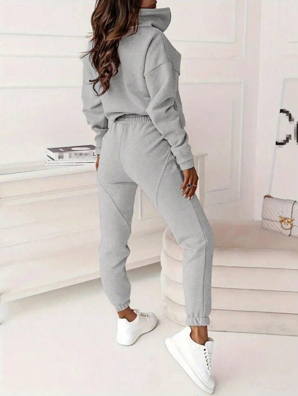 Conjunto Deportivo Unicolor Oversize con Sudadera y Pantalón - Image 6