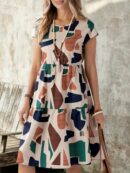 Vestido Casual Estampado Geométrico de Verano