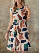 Vestido Casual Estampado Geométrico de Verano